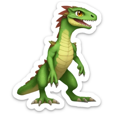 Anthro Sona Fakemon Reptilian Draco-Raptor Full Body sticker