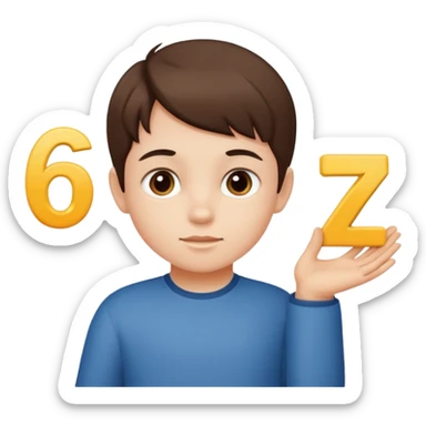 A Lil kid holding 6 7 sticker