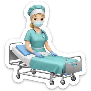scrub nurse and operation  beds sticker