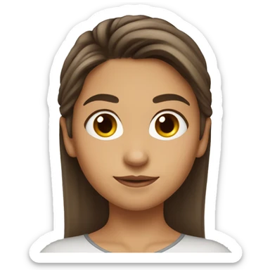 superhero, girl, bangs, long brown hair, pony tail, brown eyes, hispanic sticker