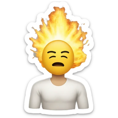  the exploding head emoji with a namaste in front of it sticker