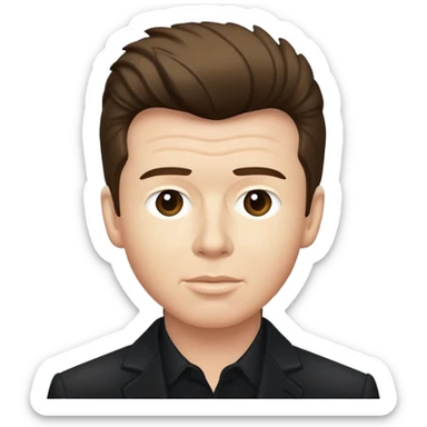 Drawing of Rick Astley with just  sticker