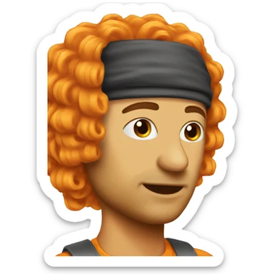 orange wig  sticker