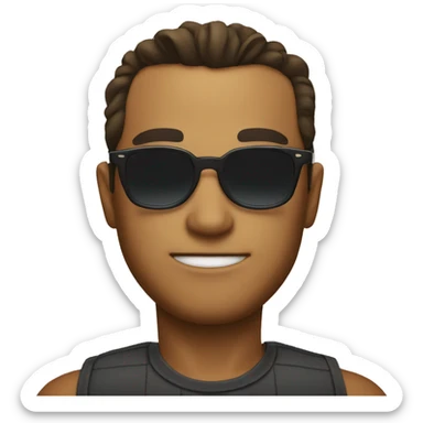 raised eyebrow, sunglasses, smirk sticker