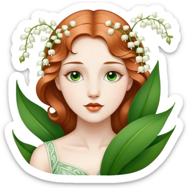 Lily of the valey art nouveau  sticker