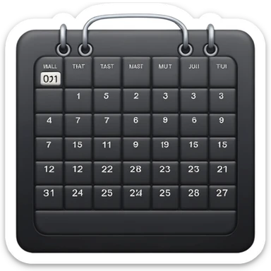 payment schedule — a black matte calendar sticker