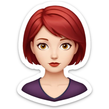 Mulher de cabelo curto vermelho escuri sticker
