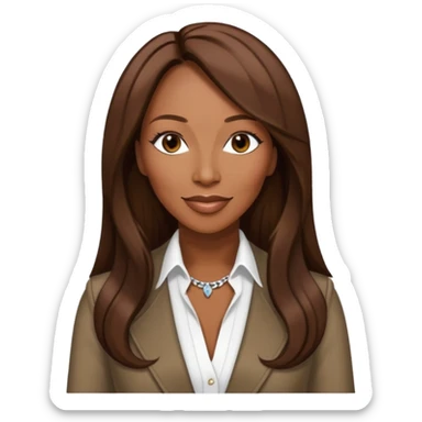 Yolanda Adams with long dark brown hair sticker
