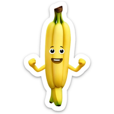 Banana with arms and legs smiley sticker