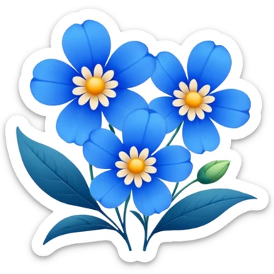 Blue flowers sticker