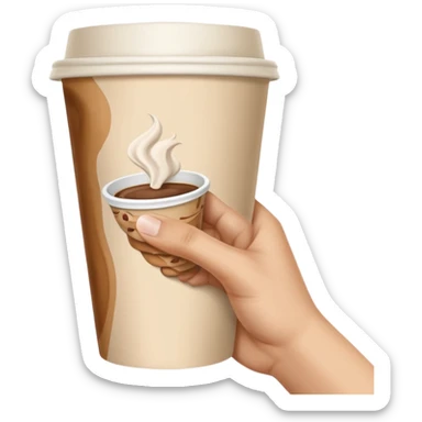 una mano con un bicchiere di carta con dipinto sopra la creazione d'adamo sticker