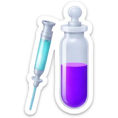 medicine syringe purple sticker