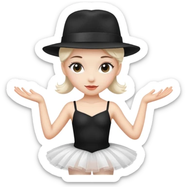 A balerina in with a gangster style sticker