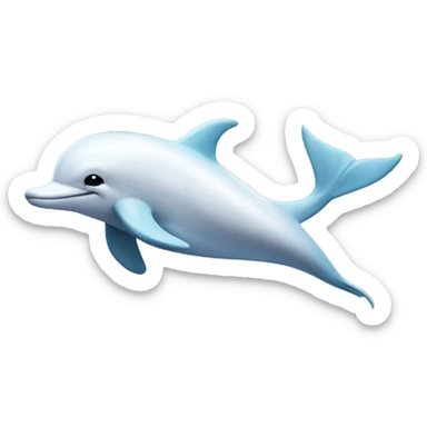 White dolphin with angel wing sticker
