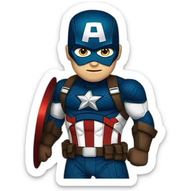 JC captain america cheveux brun sticker