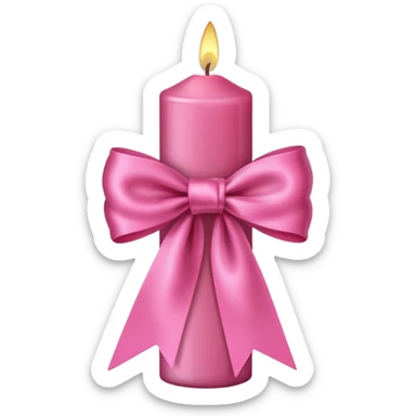 Pink candle with pink ribbon sticker