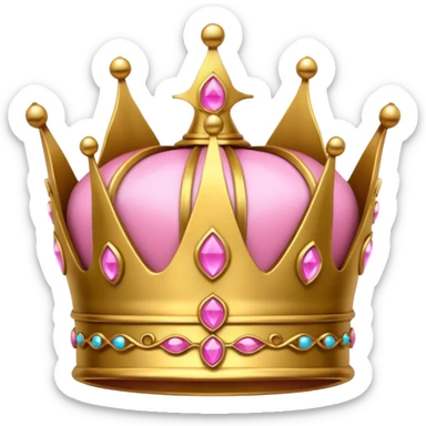 golden crown with pink detail, luxurious  sticker