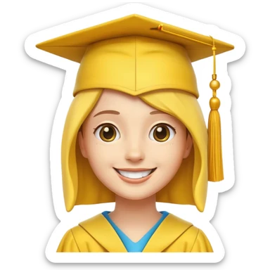 snapchat icon smiling with a graduate hat on top sticker