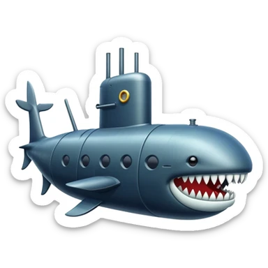 Submarine with Buck teeth sticker