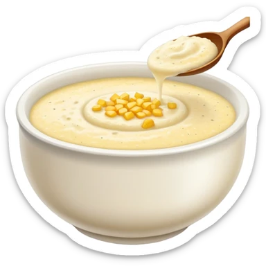 bowl of grits, cornmeal porridge sticker