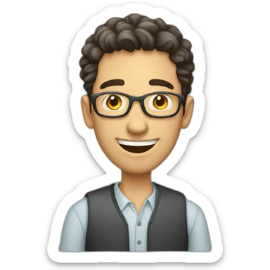 Funny young white man that represents an English a cool latino teacher sticker