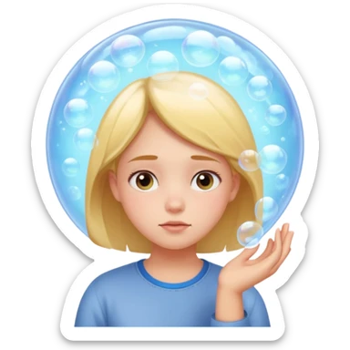 determined shy girl who is dreaming of 100% on her exam (in a dream bubble) sticker