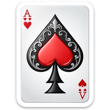 spinning playing card that switches between ace of spades, ace of hearts, ace of clubs, and ace of diamonds each rotation sticker