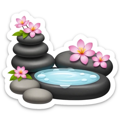 relaxing spa with hot stones and flowers sticker