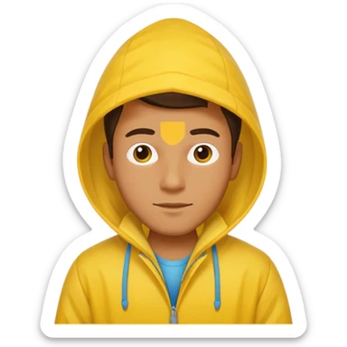 Make a man with a sou’wester, the cap that you use when it rains, and make it yellow and quite big sticker