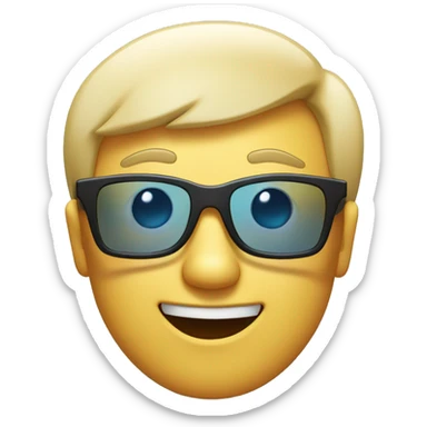 Face of a guy wearing 3D Glasses excited while watching a movie sticker