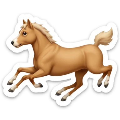 beige dog jumping over horse sticker