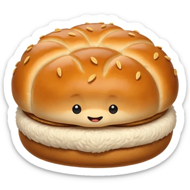 bread bun without cheese sticker