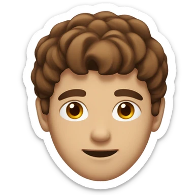 Brown hair guy with brown eyes with red hoodie pulled up sticker