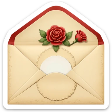 Cream-colored romantic Letter Envelope  sticker