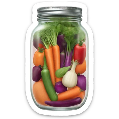 a mason jar with fermented veggies sticker