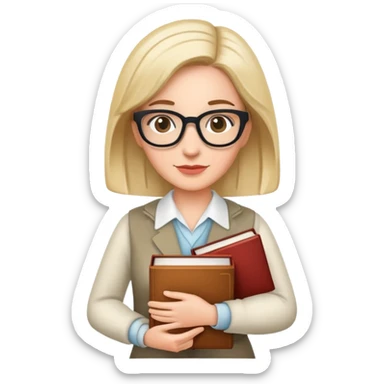 Librarian holding books sticker