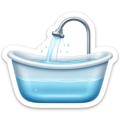 Bathtub full of water sticker