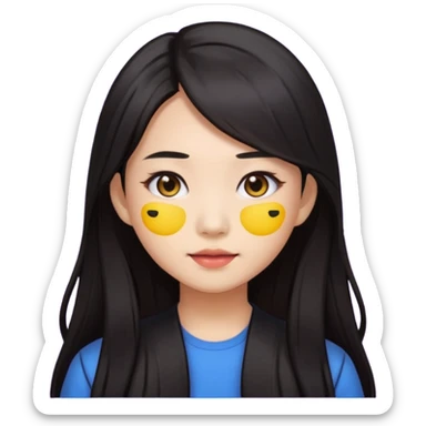 long dark hair asian girl emoji pack for twitch sticker
