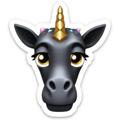 Minecraft Black Jiraffe Head With Diamond Unicorn Horn and Lazer Eyes sticker