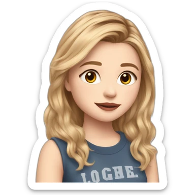 chloë grace moretz cartoon wearing tee sticker