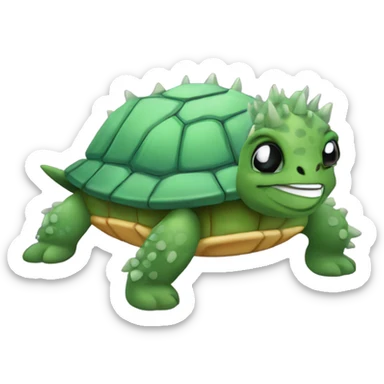Turtle with spikes and sneakers  sticker