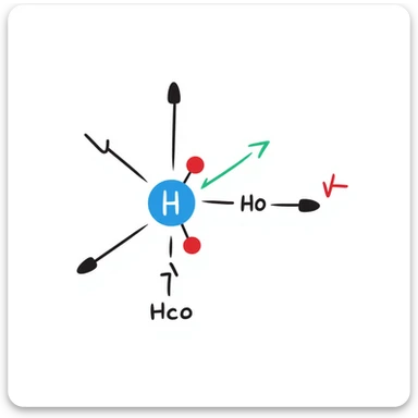 Clean hormone molecule diagram: large blue hormone icon in center with geometric molecular structure, red receptor binding sites, and neat green arrows showing action pathway. Simple hand-drawn illustration with minimal background and organized layout. sticker