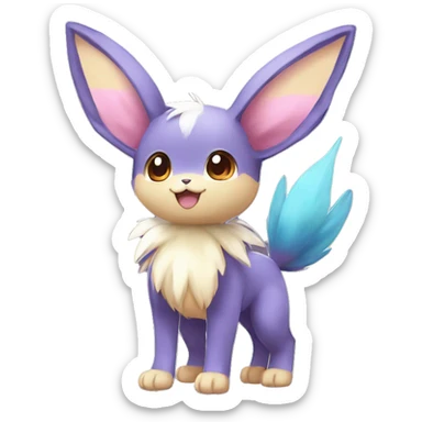 Colorful Kawaii Eeveelution-Cute-Pokémon-fusion full body sticker