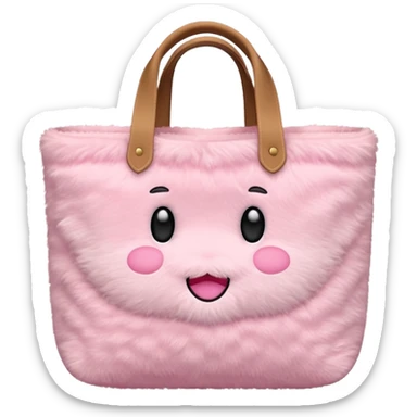 pink plush tote bag  sticker