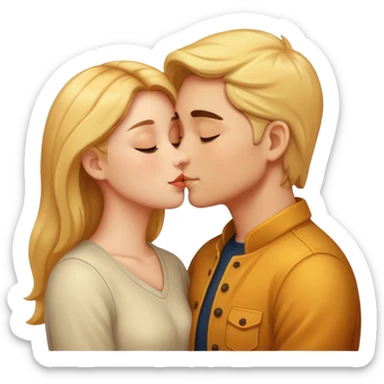 Couple kissing golden hour sticker
