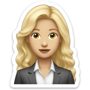 a young influencer with blonde hair and light eyes in a business suit sticker