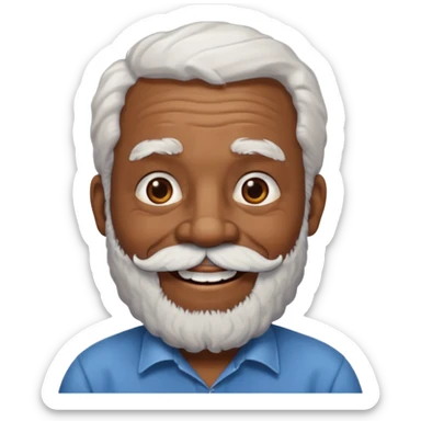 black grandpa with white hear and a big bear wrinkled as fuck sticker