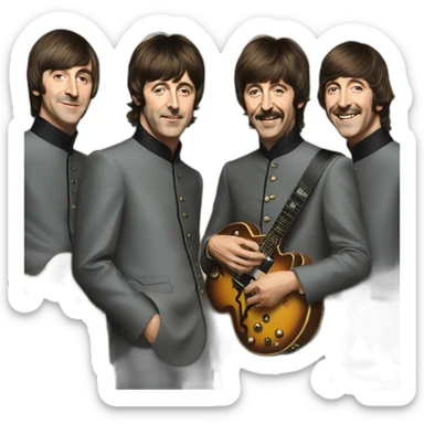 the Beatles four guys sticker