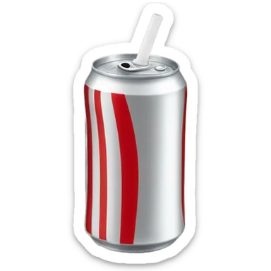 diet coke can with striped straw sticker