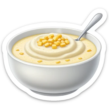 bowl of grits, cornmeal porridge sticker